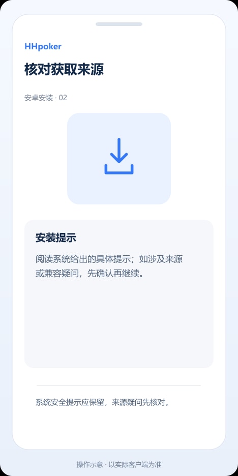 HHpoker 核对获取来源操作示意